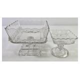 Fostoria Pedestal Square Compote Bowls (2)