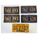 1959, 60 Illinois License Plates (5)