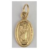 14k Gold St. Christopher Pendant NEW