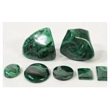 Natural Tumbled Malachite Cabochons & Specimens
