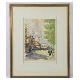 'Rue Du Chevalier' Etching Signed De La Broye