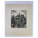 ï¿½Wartburg Castle Germanyï¿½ Color Etching - Signed