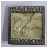 U.S. Rubber Chicago Plant Employee Badge