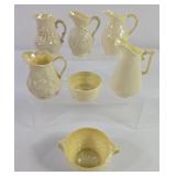 Belleek Porcelain Creamers & Sugar Bowl (7)