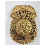 Zenith Radio Corporation Lieutenant Badge