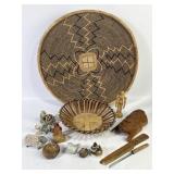 World Basketry, Wood Carving & Porcelain Figures