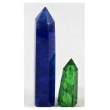 Blue Smelt Quartz & Green Flourite Towers