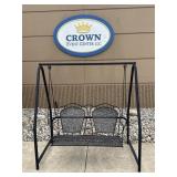 Wrought Iron 2-Seat Porch Swing & Frame