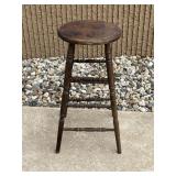 Vintage 29 Inch Turned Leg Wood Stool