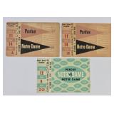 1950-51 Notre Dame vs. Purdue Ticket Stubs (3)