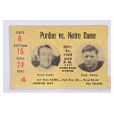 1948 Notre Dame vs. Purdue Football Ticket Stub