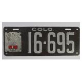1920 Colorado License Plate