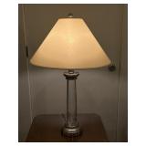 Lucite & Brushed Nickel Columnar Lamp