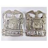 Vintage Police & Guard Hat Badges