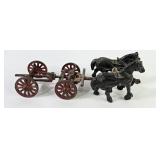 Arcade Cast Iron Toy Buckboard w/ Horses