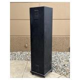 Vintage Black School Locker On Casters