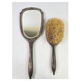 Sterling Victorian Vanity Hair Brush & Mirror Set