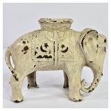 Vintage Cast Iron White Elephant Bank