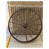 Antique 36' Wrought Iron Wagon Wheel