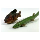 Vintage Carved Pike & Sunfish Fishing Lures