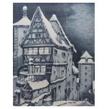 Rothenburg, Germany Winter Scenes Signed