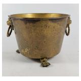 Antique Lion Head Handle Brass Planter