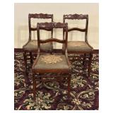 Antique Mahogany Rose Back Sheraton Chairs (3)