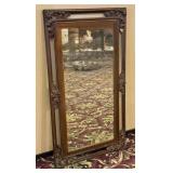 Antique Baroque Carved Wood Mirror