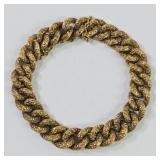 18k Victorian Repousse Curb Link Bracelet