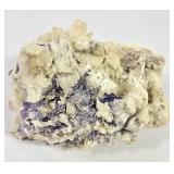 Purple Fluorite On Quartz Raw Cluster
