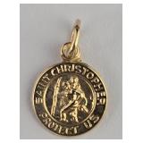 14k St. Christopher Protect Us Pendant NEW