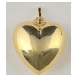 14k Hollow Puffy Heart Pendant