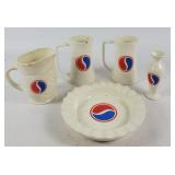 Pepsi-Cola Ashtray, Mugs, & Vase (5)