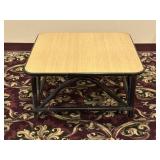 MCM Black Rattan Laminate Top Patio Coffee Table
