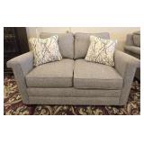 La-Z-Boy Grey Upholstered Love Seat w/ Pillows
