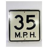 35 M.P.H. Metal Traffic Sign