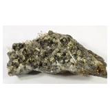 Black Sphalerite, Pyrite, Galena On Quartz
