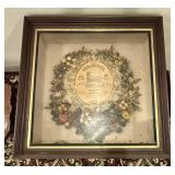 1880ï¿½s Lordï¿½s Prayer Dried Wreath Shadow Box
