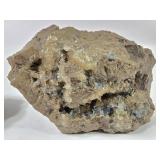 Smokey Grey Fluorite & Dogtooth Calcite Specimen