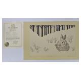 'Snow Hare' Etching Signed By Phillip Turner