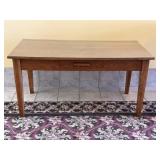 Antique American Oak Library Desk w/ Glass Top