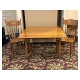 American Oak Drop Leaf Table & Chairs