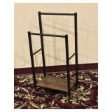 Freestanding Black Metal Towel Rack