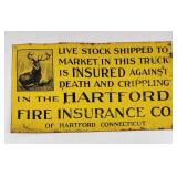Hartford Insurance Co. Livestock Metal Sign