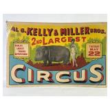 1940 Al G. Kelly & Miller Bros. Circus Hippo Print