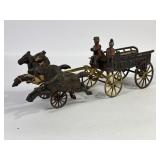 Cast Iron Toy Horse Drawn Fire Patrol Carriage