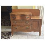 Antique American Oak Dresser Washstand