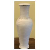 Hand Thrown Unglazed Pottery Vase - Signed