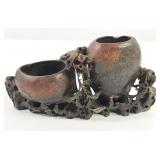 Chinese Carved Soapstone Water & Ink Pot