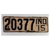 1915 Indiana License Plate